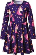 unicorn dresses sleeve cotton winter girls' clothing ~ dresses logo