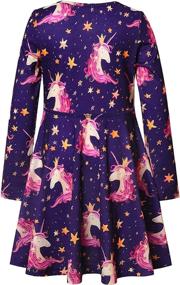 img 3 attached to Unicorn Dresses Sleeve Cotton Winter Girls' Clothing ~ Dresses