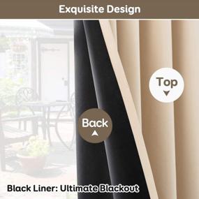 img 1 attached to Anjee 100% Room Darkening Beige Blackout Curtains - 84 Inches Long, Thermal Insulated Living Room Drapes With 2 Panels - 52X84 Inches