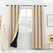 anjee 100% room darkening beige blackout curtains - 84 inches long, thermal insulated living room drapes with 2 panels - 52x84 inches logo