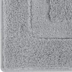 img 1 attached to Fluffy Plush 2-Piece Bathroom Rug Set - Non-Slip & Washable, U-Shape Toilet Mat And Carpet, 20"X24" And 20"X32", Light Grey By SHACOS