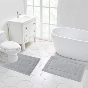img 2 attached to Fluffy Plush 2-Piece Bathroom Rug Set - Non-Slip & Washable, U-Shape Toilet Mat And Carpet, 20"X24" And 20"X32", Light Grey By SHACOS