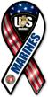 usmc marines mini ribbon magnet logo