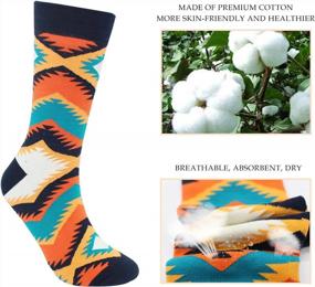 img 1 attached to Cool And Colorful Crew Socks For Men - Novelty, Funky And Fun Design Patterns - Perfect As Casual Gift Pack