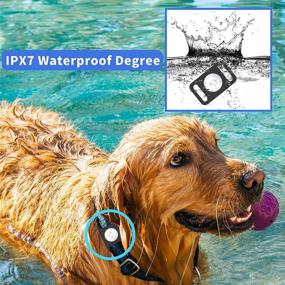 img 3 attached to DamonLight 2-Pack IPX7 Waterproof Airtag Holder for Dog Collars 🐶 - Anti-Scratch Silicone Case Lightweight Soft, Pet Loop Air Tag Accessories (Black)