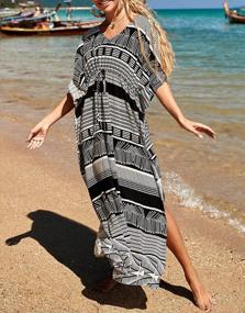 img 3 attached to Boho V Neck Kaftan Beach Dress Cover Up For Women In Ethnic Style, Perfect For Summer Swimsuits
