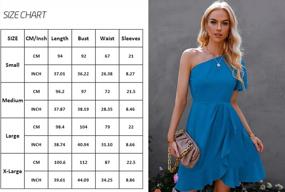 img 1 attached to Flaunt Your Style With Angashion One-Shoulder Ruffle Hem Summer Dress For Women