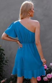 img 3 attached to Flaunt Your Style With Angashion One-Shoulder Ruffle Hem Summer Dress For Women
