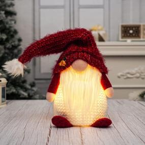 img 4 attached to GMOEGEFT Christmas Gnome Lights With Timer, Christmas Gnome Swedish Santa Tomte, Nordic Christmas Decoration - Set Of 2 (Plaid Pattern), 18.8 X 4.8 Inches