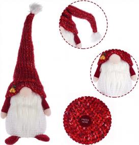 img 2 attached to GMOEGEFT Christmas Gnome Lights With Timer, Christmas Gnome Swedish Santa Tomte, Nordic Christmas Decoration - Set Of 2 (Plaid Pattern), 18.8 X 4.8 Inches