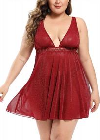 img 4 attached to Add Sparkle To Your Night With Garmol Women'S Plus Size Glitter Chemise