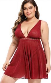 img 2 attached to Add Sparkle To Your Night With Garmol Women'S Plus Size Glitter Chemise