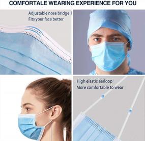 img 3 attached to 100 Pack 3-Layer Disposable Medical Face Masks For Adults Protection Safety Everyday Use.