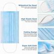 100 pack 3-layer disposable medical face masks for adults protection safety everyday use. logo