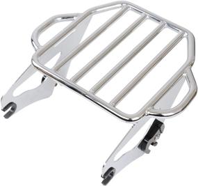 img 2 attached to 🛵 AUFER Chrome Detachable Adjustable Two-Up Tour Pak Luggage Rack Mounting for 2009-2022 Touring Electra Glide Road King Street Glide