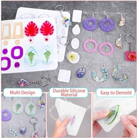 img 1 attached to Complete Resin Jewelry Making Kit With 187 Pieces - Includes Earring & Pendant Molds, Hooks, Rings And Keychains - Perfect For DIY Resin Jewelry Projects