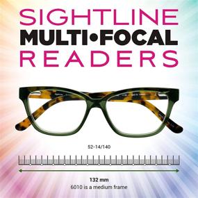 img 2 attached to Sightline 6010 Premium Acetate Reading Glasses 👓 with AR Coated Lenses - Progressive Multifocus Vision Enhancement