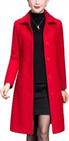 img 4 attached to Women'S Wool Trench Coat Winter Long Thick Overcoat Walker Coats By Jenkoon