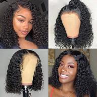 larhali short curly bob wigs brazilian virgin human hair 13x4 hd transparent lace front wigs kinky curly hair for black women pre plucked with baby hair 150% density(10inch, 13x4) логотип