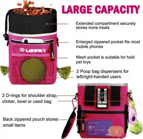 img 1 attached to Dog Treat Pouch Pet Training Bag For Small To Large Dogs, Treat Tote Carry Kibble Snacks Toys For Training Reward Walking, Metal Clip, Waist Belt, Shoulder Strap, Poop Bag Dispenser And Clicker