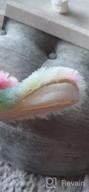 img 1 attached to 🌈 Boys' Memory Foam Fluffy Rainbow Slippers Size 13-5-14 - Stylish and Comfortable Shoes for Boys review by Adam Gardner