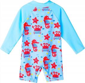 img 3 attached to Protect Your Little Boy From The Sun With XFGIRLS UPF 50+ Long Sleeve Swimsuit