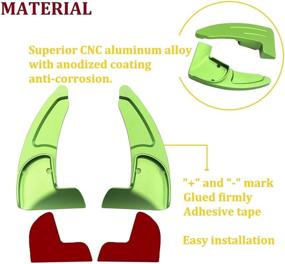 img 3 attached to MOEBULB Удлинитель лепестка переключения передач на рулевом колесе, совместимый с Jeep Grand Cherokee 2014-2020 Dodge Challenger Charger Durango RT и Scat Pack, расширенная крышка переключателя передач, 2 шт. - Зеленый