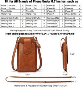 img 1 attached to 👜 S ZONE Leather Crossbody Handbags & Wallets with Lanyard and RFID Blocking, Women's Crossbody Bags