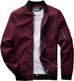 img 4 attached to Men'S Lightweight Softshell Flight Bomber Jacket Coat With Slim Fit And Sandbank Design