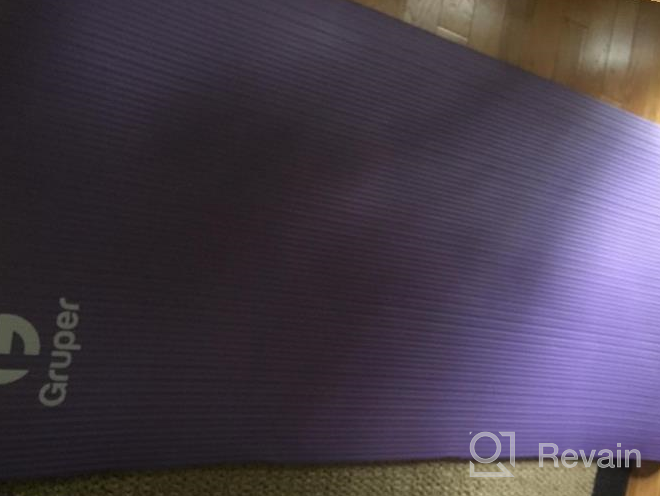 img 1 attached to Premium Non-Slip Yoga Mat With Carrying Strap And Bag - 72"L X 32"W, Ideal For Exercise And Fitness At Home - Gruper Thick Workout Mat review by Todd Foster