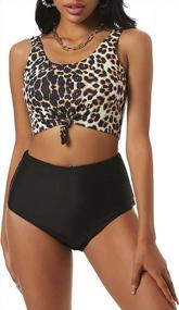 img 4 attached to Stylish And Flattering: ZAFUL Women'S High-Waisted Tankini Set For A Confident Summer Look
