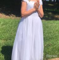img 1 attached to White Cap Sleeved First Holy Communion Dress for Flower Girls - Big Girls review by Katie Johnson