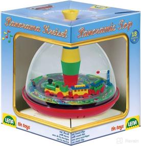 img 3 attached to 🚂 Colorful Lena 52120 Tin Toys Panorama Ø19 cm - Classic Pump Mechanism - Musical Locomotive for Kids 18 Months+ - Spinning Top & Stand Included