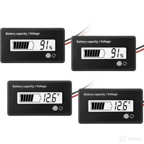 img 4 attached to 2-Pack Golf Cart Battery Meter with Alarm - 12V 24V 36V 48V 72V Voltage Indicator and Lithium Ion Battery Capacity Monitor (White)