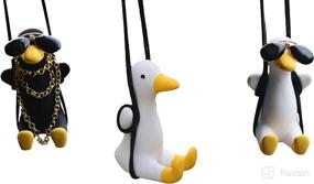 img 4 attached to Enhance Your Ride with (3 Pack) Swinging Duck Car Hanging Ornament