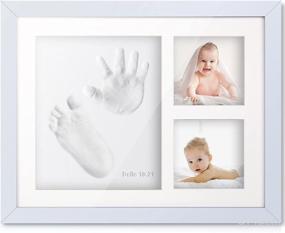 img 4 attached to 👶 Newborn Baby Handprint and Footprint Keepsake Kit - Gender Neutral Photo Frame for Boys and Girls, Perfect New Mom Baby Shower Gift Set, Infant Milestone Picture Frame Registry, Nursery Memory Art Decor Kit