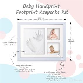img 1 attached to 👶 Newborn Baby Handprint and Footprint Keepsake Kit - Gender Neutral Photo Frame for Boys and Girls, Perfect New Mom Baby Shower Gift Set, Infant Milestone Picture Frame Registry, Nursery Memory Art Decor Kit
