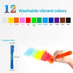 img 3 attached to MayMoi Non-Toxic Washable Tempera Paint Sticks For Kids - Quick Drying, No Mess (12 Bright Colors, 6G)