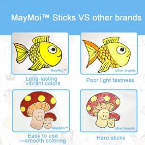 img 1 attached to MayMoi Non-Toxic Washable Tempera Paint Sticks For Kids - Quick Drying, No Mess (12 Bright Colors, 6G)