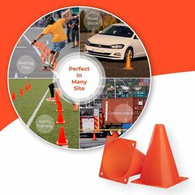 img 1 attached to 9-Inch Plastic Training Cones 12-Pack For Indoor And Outdoor Activities, Festive Events, Field Marking, And Agility Training - Ideal For Soccer, Skating, Football, Basketball - By CARTMAN