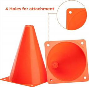 img 2 attached to 9-Inch Plastic Training Cones 12-Pack For Indoor And Outdoor Activities, Festive Events, Field Marking, And Agility Training - Ideal For Soccer, Skating, Football, Basketball - By CARTMAN