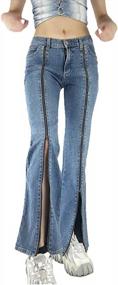 img 2 attached to Шикарные и удобные: женские расклешенные брюки с высокой талией и широкими штанинами — идеальный вариант для весны и осени