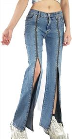 img 3 attached to Chic & Comfortable: Women'S Flare Pants With High Waist & Wide Legs - Ideal For Spring And Fall