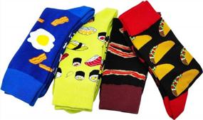 img 1 attached to 🧦 HSELL Mens Fun Patterned Dress Socks - Explore the World of Funny Novelty Crazy Design Cotton Socks!