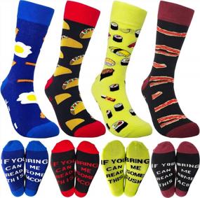 img 4 attached to 🧦 HSELL Mens Fun Patterned Dress Socks - Explore the World of Funny Novelty Crazy Design Cotton Socks!