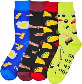 img 3 attached to 🧦 HSELL Mens Fun Patterned Dress Socks - Explore the World of Funny Novelty Crazy Design Cotton Socks!