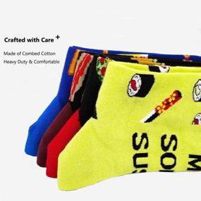 img 2 attached to 🧦 HSELL Mens Fun Patterned Dress Socks - Explore the World of Funny Novelty Crazy Design Cotton Socks!