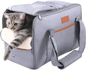 img 4 attached to 🐾 Premium Airline Approved Soft Sided Cat Carrier & Dog Travel Bag for Small Dogs, Medium Cats - Ideal for Travel, Hiking, Walking, and Outdoor Adventures