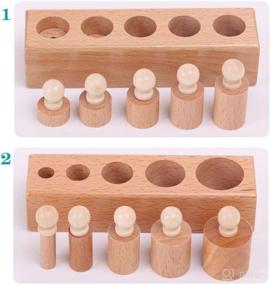 img 3 attached to Thoth Montessori Knobbed Cylinder Socket: Premium Wooden Educational Toy for Montessori Education - Family Version