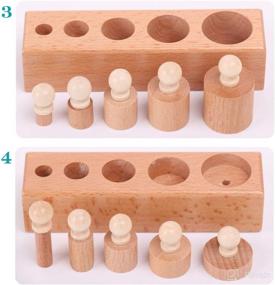 img 2 attached to Thoth Montessori Knobbed Cylinder Socket: Premium Wooden Educational Toy for Montessori Education - Family Version